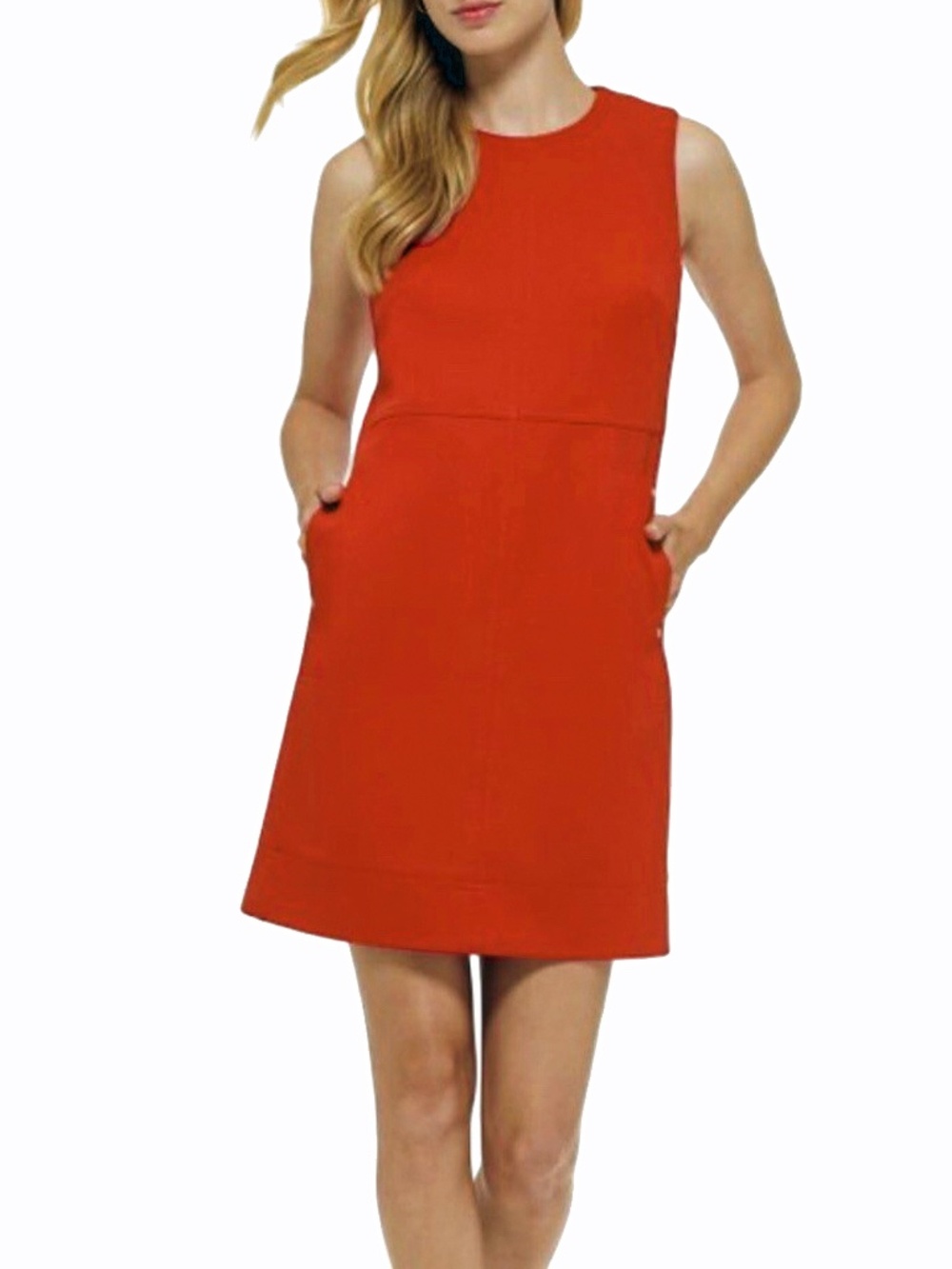 Tommy Hilfiger Twill Rayon Blend Shirt Dress Hip Pockets Monogrammed Sleeveless